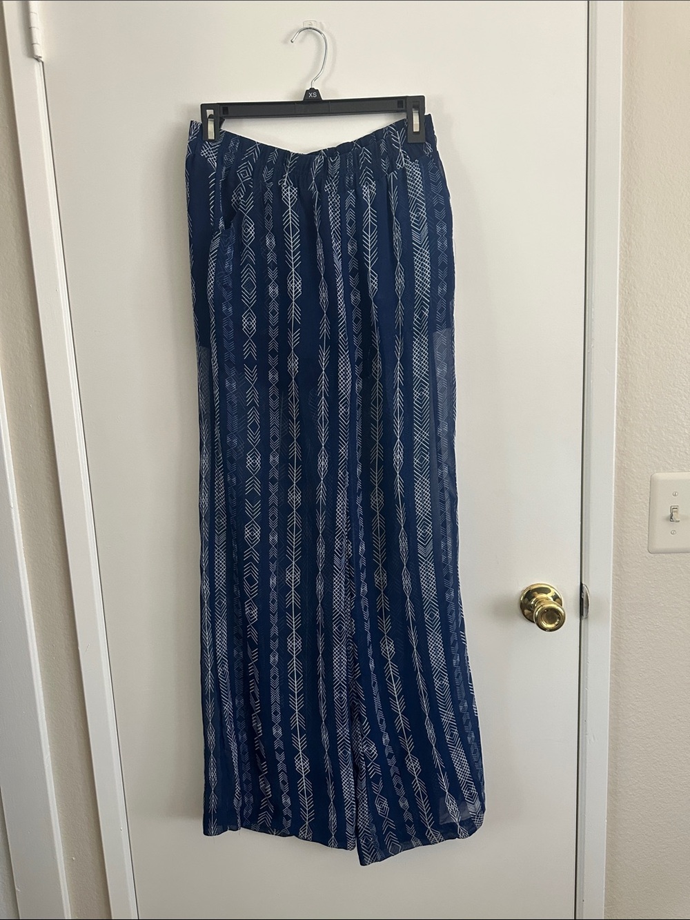Olivaceous Navy and White Printed Maxi Skirt